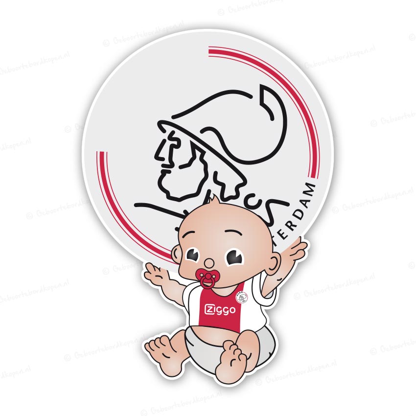 stel voor hobby Mand Geboortebord tuin :: Sport :: Geboortebord tuin Ajax baby met logo